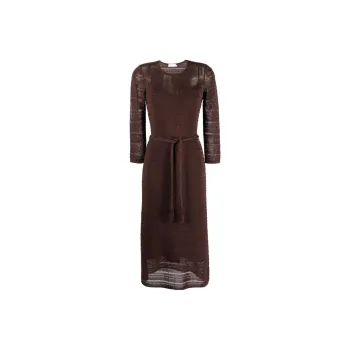 Zimmermann Long-Sleeved Openwork Belted Dress