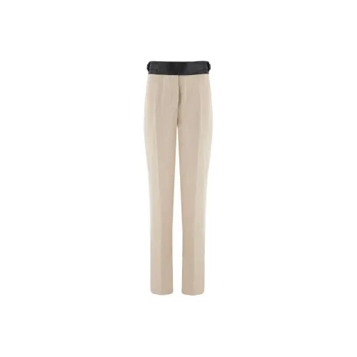 Ferragamo Contrast belt Tailored Linen Trousers