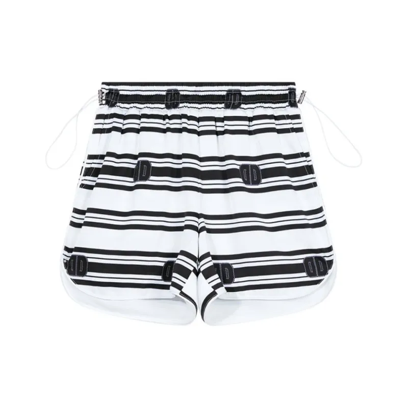 DKNY Casual Shorts Women's White Stripes-0