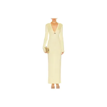 AREA Long-Sleeved Dresses Women's Light Yellow