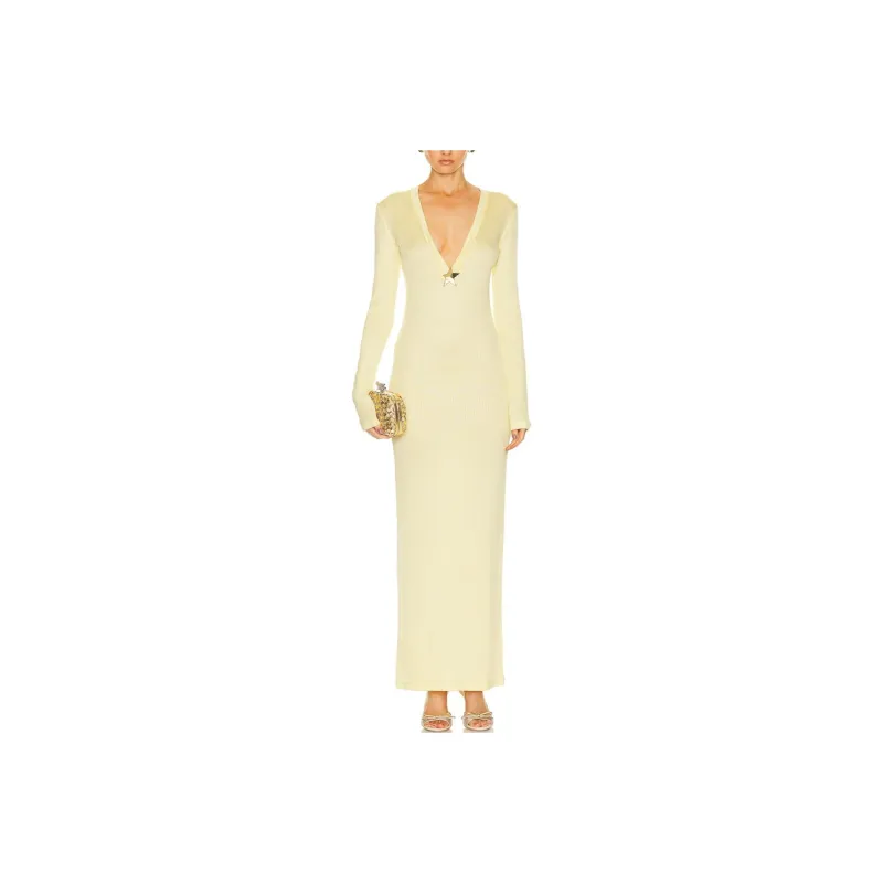 AREA Long-Sleeved Dresses Women's Light Yellow-0