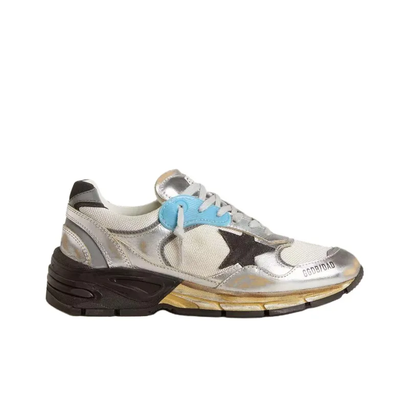 Golden Goose Dad Star Low Top Casual Shoes Women's Silver-1