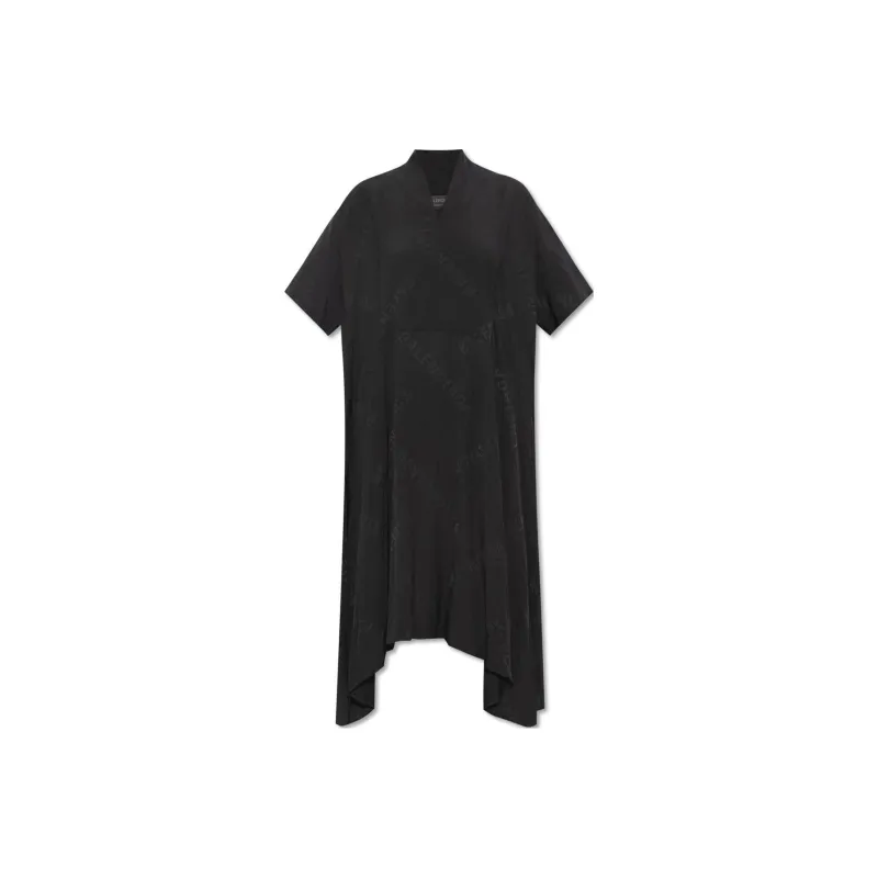Balenciaga Short Sleeved Dress, Regular Fit Women's Gray-0