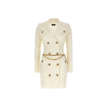 Elisabetta Franchi Long-Sleeved Dresses Women's White