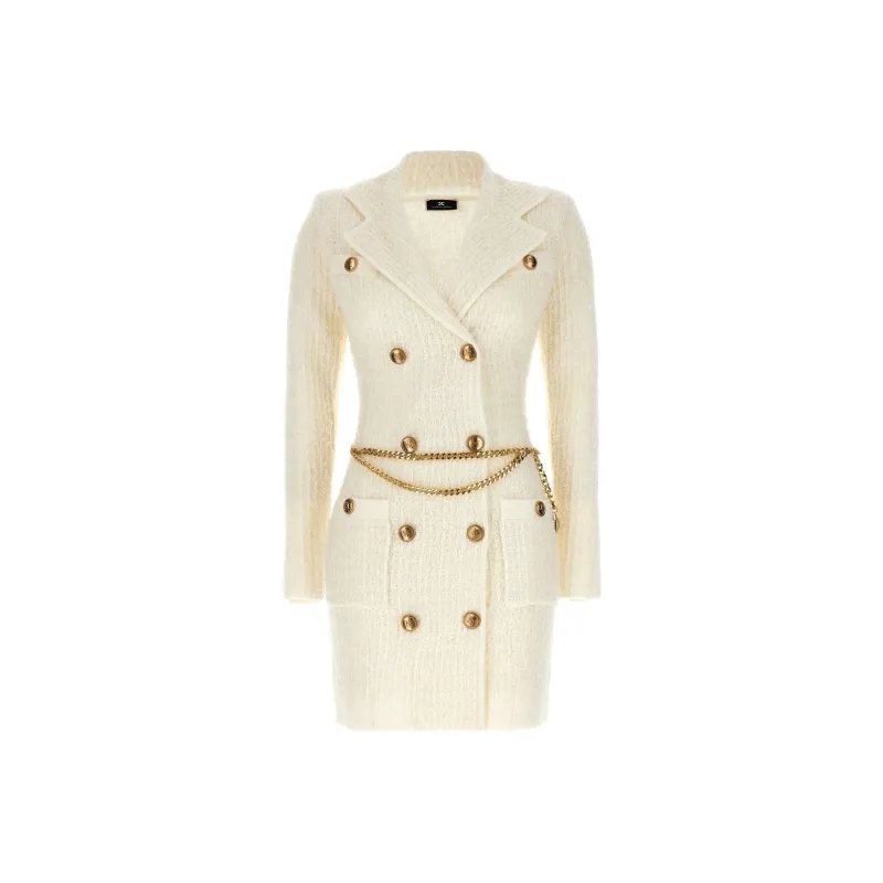 Elisabetta Franchi Long-Sleeved Dresses Women's White-0