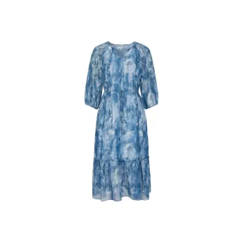 JZ. ANNAKRO Short Sleeved Dress Women's Flower Dark Blue
