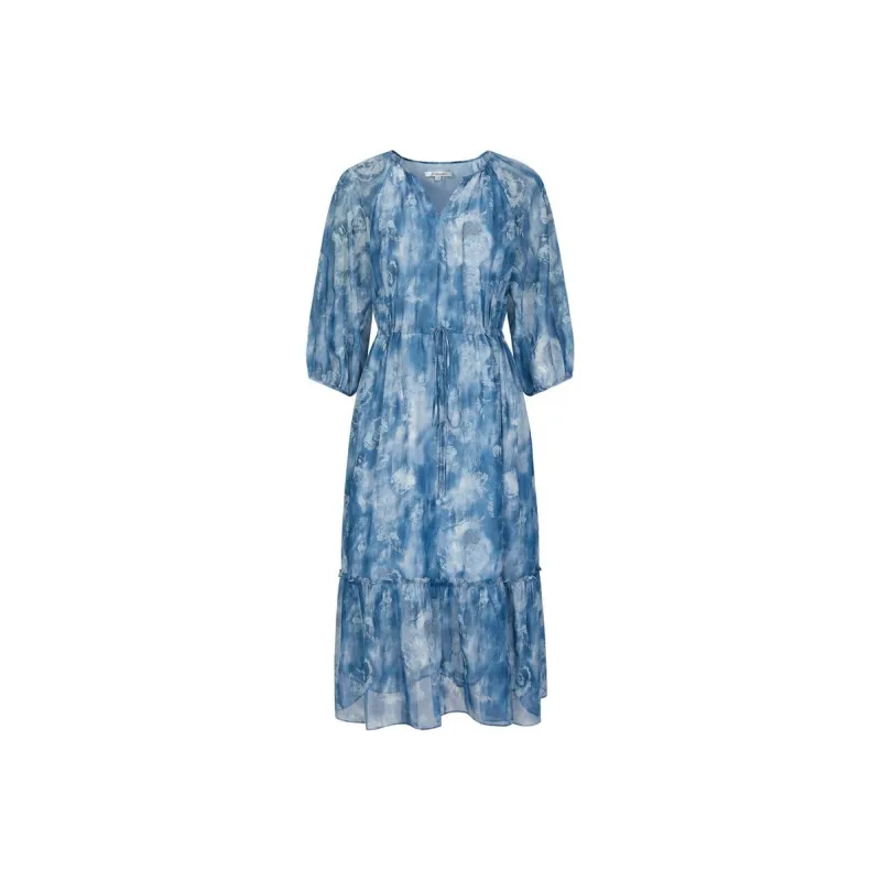 JZ. ANNAKRO Short Sleeved Dress Women's Flower Dark Blue-0