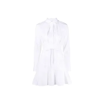 Patou Cut Out Detailed Pleated Mini Shirt Dress