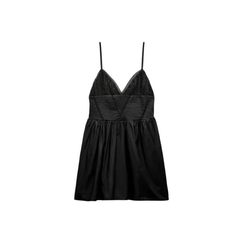 ZARA Slip Dresses Women's Black-0
