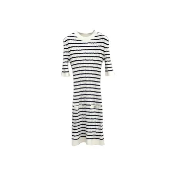 CHANEL 2023 Striped Knitted Dress