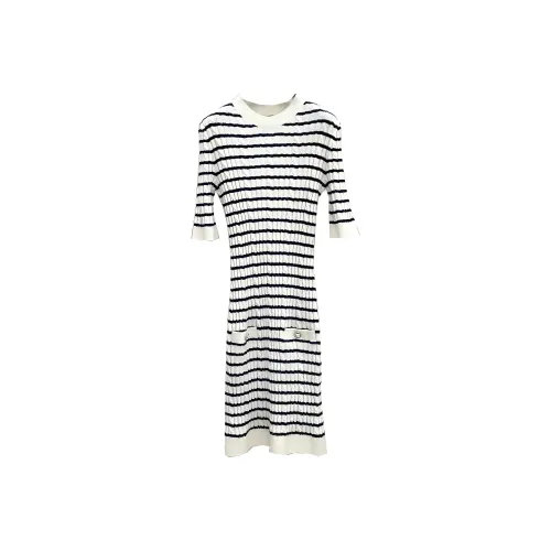 CHANEL 2023 Striped Knitted Dress