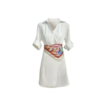 TURN UP Long Sleeved Dresses Women's White