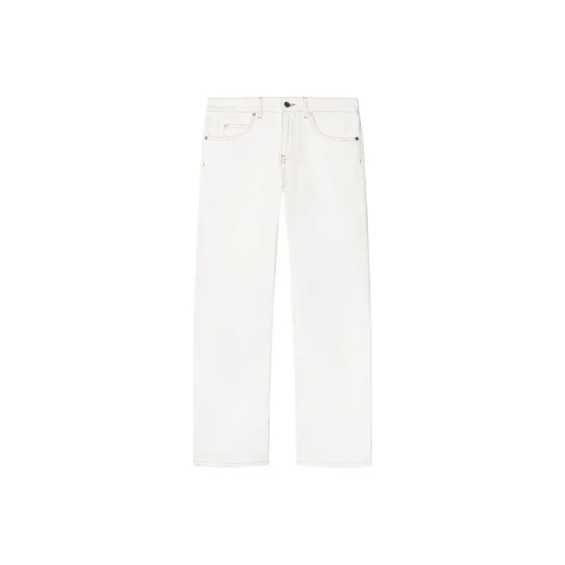 OFF WHITE Contrast stitching Straight leg Jeans-0