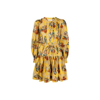 Ulla Johnson Karina Floral-motif Pleated Minidress