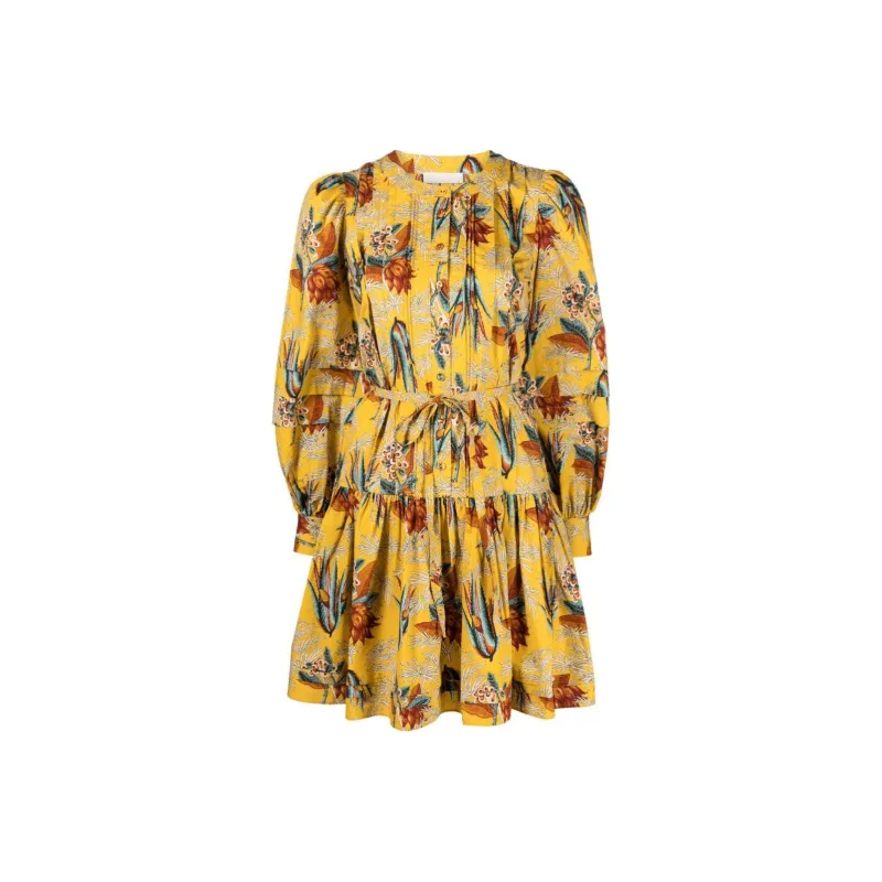 Ulla Johnson Karina Floral-motif Pleated Minidress-0