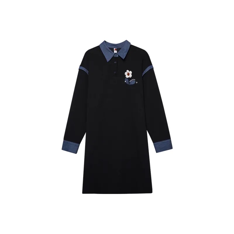 MUGUOGUOMU Long Sleeved Dresses Women's Black-0