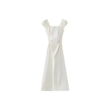 IDLE SOUL Short Sleeved Dress Women's Ecru