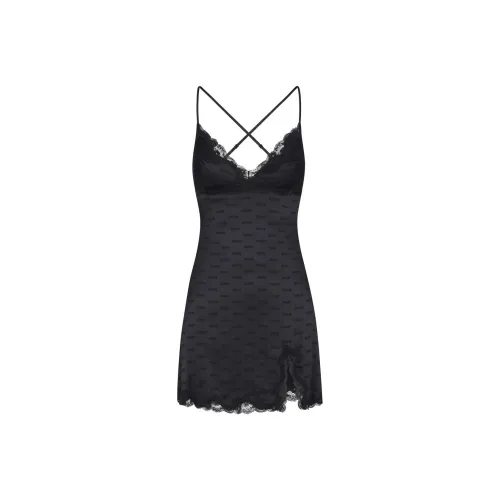 SKIMS JACQUARD LACE SLIP DRESS Slip Dresses Women's ONYX/Onyx