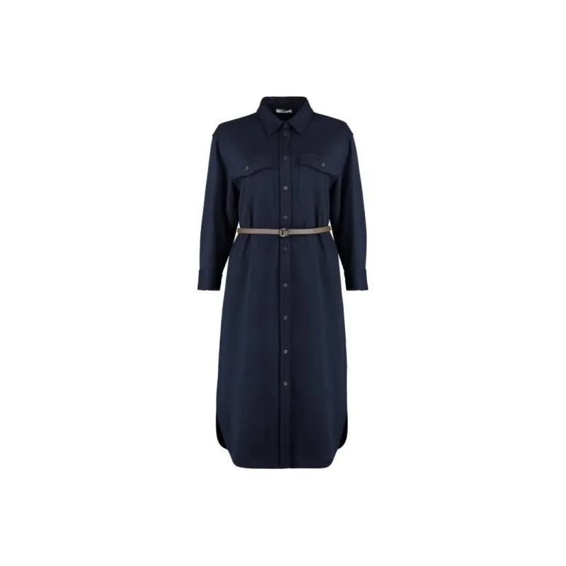 PESERICO Long Sleeved Dress Women's Blue-0