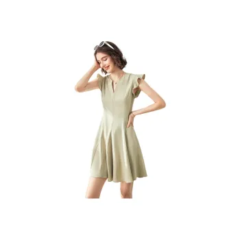 Famanxuan Sleeveless Dress Women's Moss Green