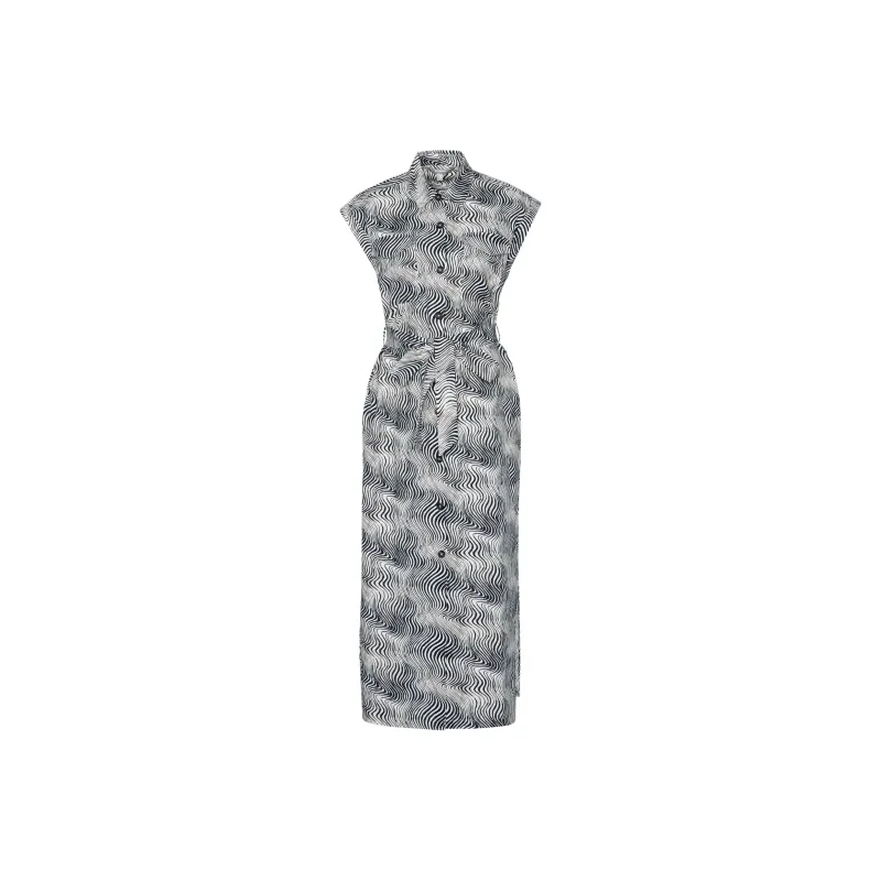 BARBOUR Short Sleeved Dress Women's Black White-0