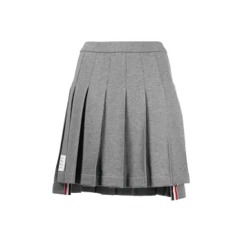 THOM BROWNE Logo Patch Pleated Short Skirt
