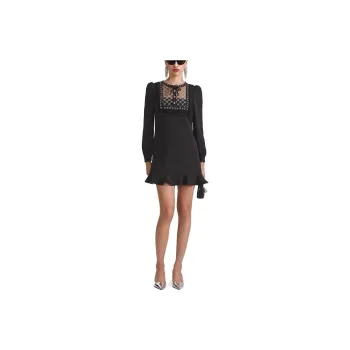 Self-portrait FW23 Long-Sleeved Dresses Women's Black