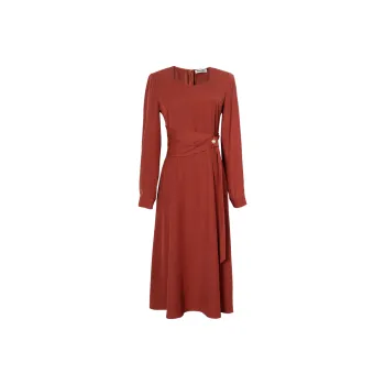 MISSSHINE Long Sleeved Dresses Women's Rusty Red