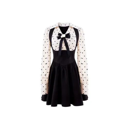 AFGGD Long Sleeved Dresses Women's Black