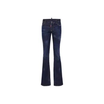 DSQUARED 2 Dark Clean Washed Medium Waist Flare Jeans