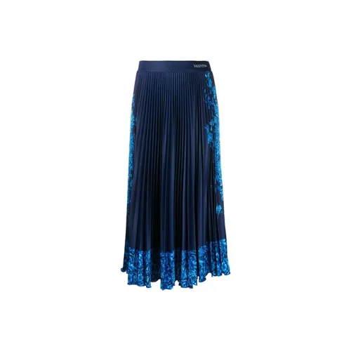 Valentino Bluegrace Bouquet Casual Long Skirt Women's Blue