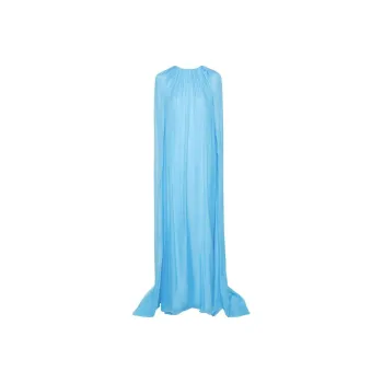 OSCAR DE LA RENTA Draped Silk Maxi Dress