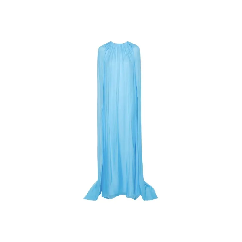 OSCAR DE LA RENTA Draped Silk Maxi Dress-0