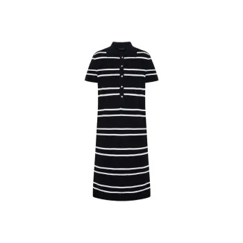 MOCO Short Sleeved Dress Women's Blue White Stripes Color