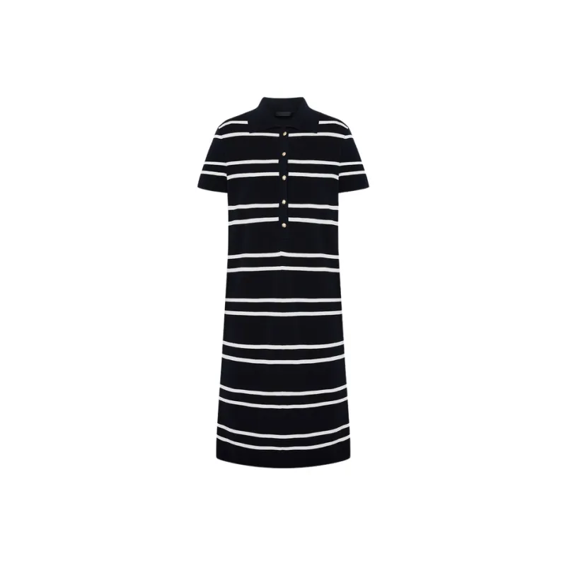 MOCO Short Sleeved Dress Women's Blue White Stripes Color-0