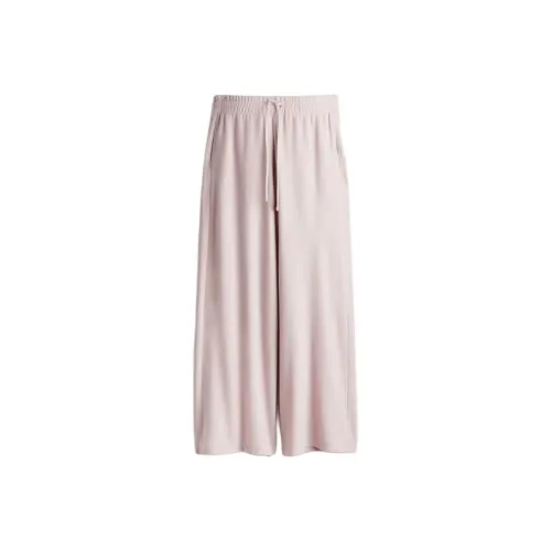 H&M Knitted Sports Pants Women's Light Gray Pink