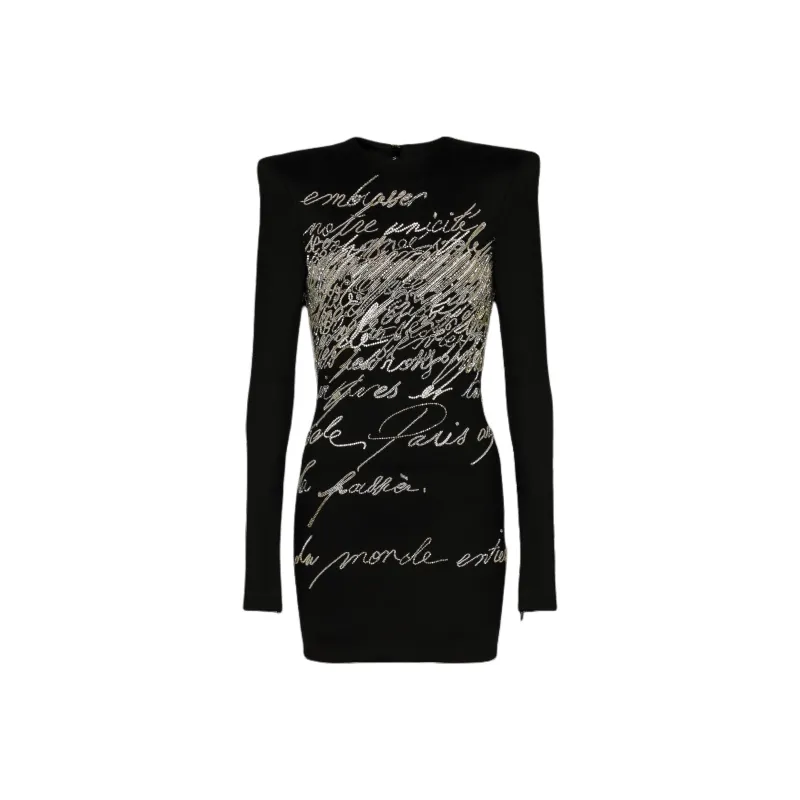 BALMAIN Rhinestone embellished Mini Dress-0