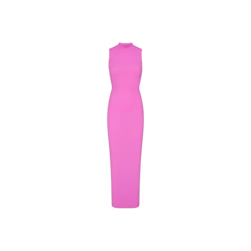 SKIMS FITS EVERYBODY SLEEVELESS MOCK NECK DRESS Sleeveless Dress Women's NEON ORCHID/Neon Orchid