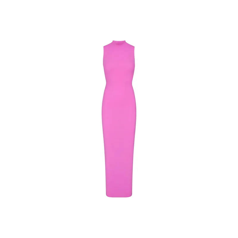 SKIMS FITS EVERYBODY SLEEVELESS MOCK NECK DRESS Sleeveless Dress Women's NEON ORCHID/Neon Orchid-0