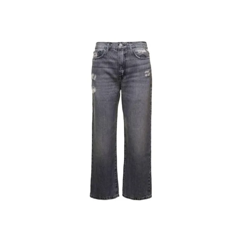 FRAME Le Jane Distressed Cropped Jeans-0