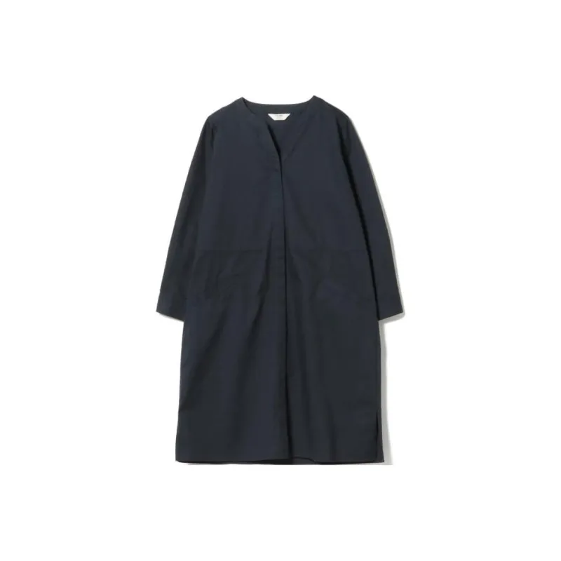 Beams Long Sleeved Dresses Women's Marine Blue-0
