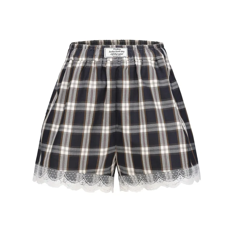 GMETRYART Casual Shorts Women's Navy Blue White-0