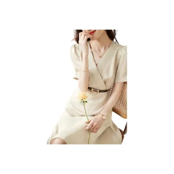 Mo Han Yi Mei Short Sleeved Dress Women's Khaki