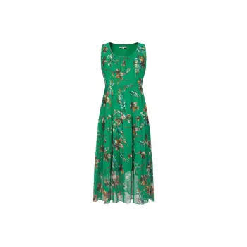 JZ. ANNAKRO Sleeveless Dress Women's Flower Emerald Green