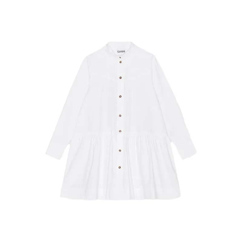 GANNI Seam Detailed Mini Shirt Dress-0
