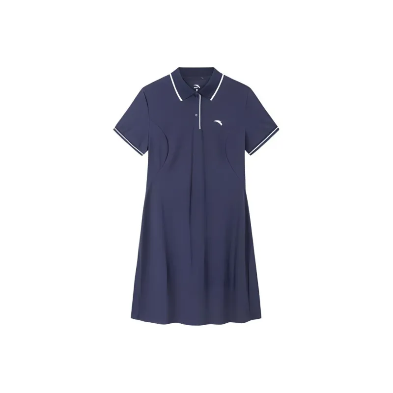 Anta Variety Training Collection Short Sleeved Dress Women's Legend Blue-0