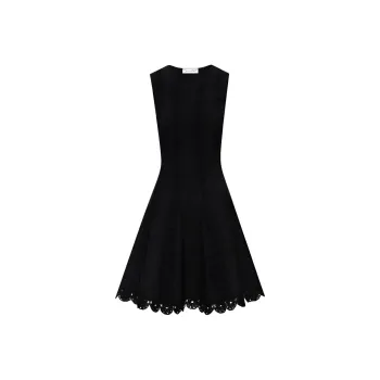 OSCAR DE LA RENTA Scalloped Flared Minidress