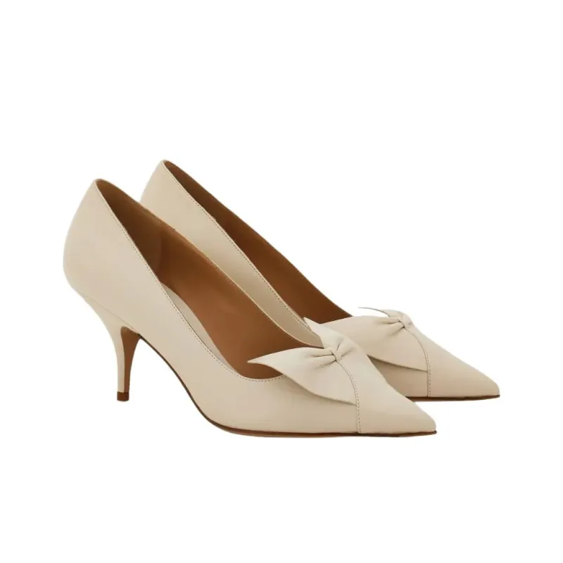 FERRAGAMO Slim Heel High Heels 7cm Women's Milk White-2