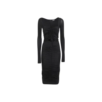 VERSACE JEANS COUTURE Cut Out Long Sleeved Midi Dress