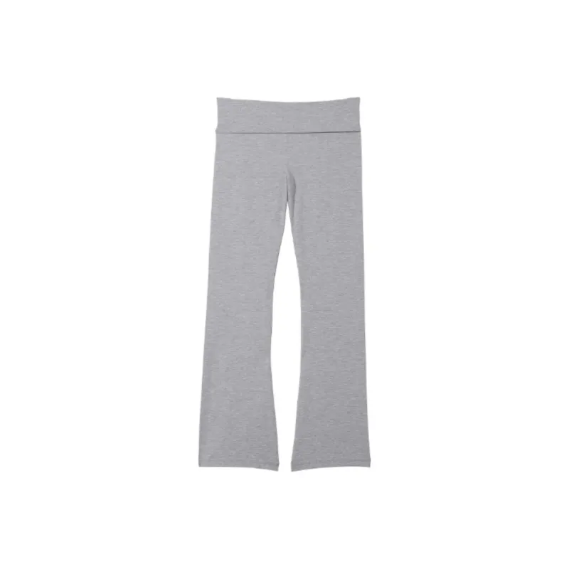 Victoria's Secret VS Cotton Yoga Foldover Flare Leggings / HG Leggings Women's Gray-0
